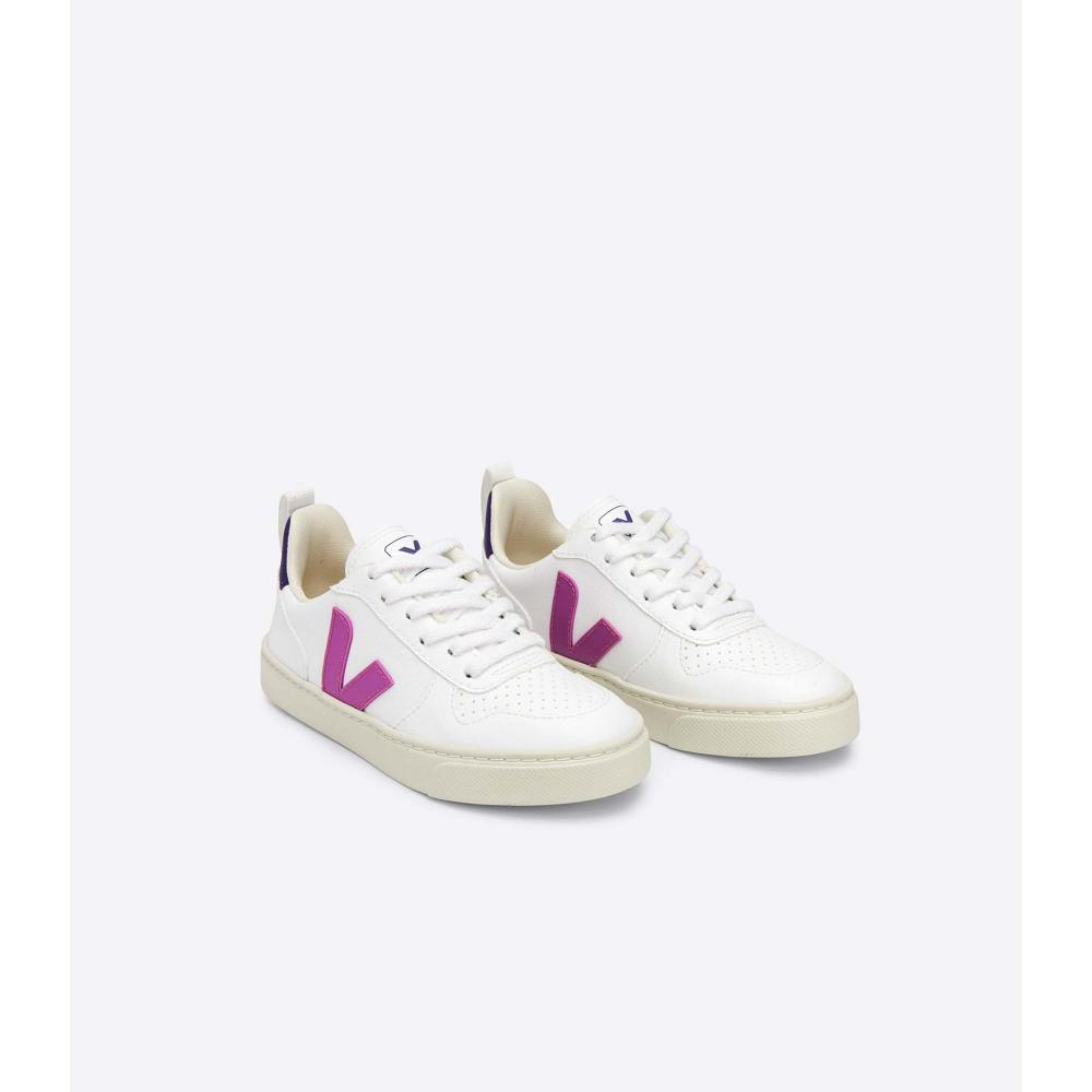 Veja V-10 LACES CWL Schoenen Kinderen White/Purple | BE 793MQZ